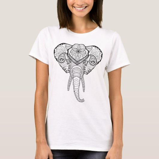 刺激を受けたな象の頭部 Tシャツ (正面)