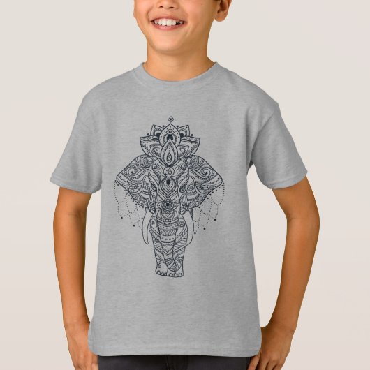 刺激を受けたな象 Tシャツ (正面)