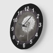 刺激を受けたな願いのタンポポ ラージ壁時計 (傾斜)