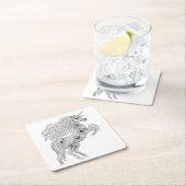 刺激を受けたな魔法のユニコーン スクエアペーパーコースター (インサイチュ)