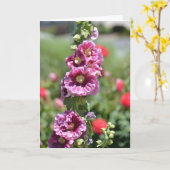刺激を受けたなHollyhockの花 カード (黄色い花)