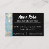 *刺激的で抽象的な水彩画の暗藍色の銀 名刺 (裏面)