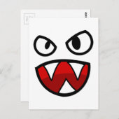 刺激的な歯をした漫画の怪物の目と口 ポストカード (正面/裏面)