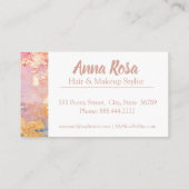 *刺激的な水彩画の青いピンクの金ゴールドの抽象芸術 名刺 (裏面)