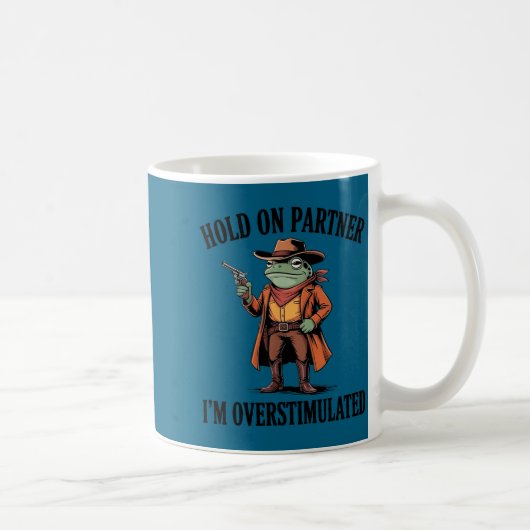 刺激過剰カウボーイカエル おもしろTシャツ コーヒーマグカップ (右)