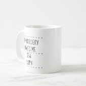 刺繍が施すと縫い物が楽しくなる コーヒーマグカップ (正面左)