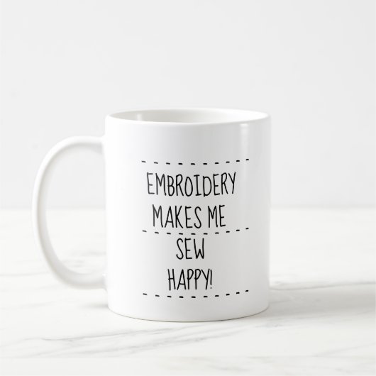 刺繍が施すと縫い物が楽しくなる コーヒーマグカップ (左)