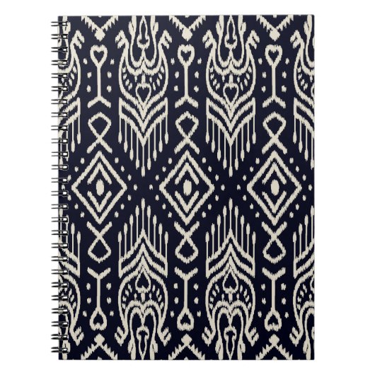 刺繍されたイカット生地：エスニックエレガンス。 ノートブック (正面)