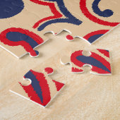 刺繍されたエレガンス：イカット生地パターン ジグソーパズル (側面)