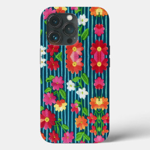 刺繍されたキルティングの花by CalisC Throw Pill iPhone 13 Proケース