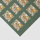 刺繍されたテクスチャインディアンレディースインフォレストグリーン 薄葉紙 (詳細)