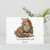 刺繍されたフォレストフォックス。キツネは、自然が魔法に満ちていることを証明しています。 招待状 (スタンド正面)