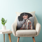 刺繍されたブラウスの女性 クッション (椅子)