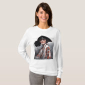 刺繍されたブラウスの女性 Tシャツ (正面フル)