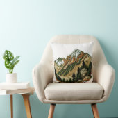 刺繍された山の風景 クッション (椅子)