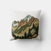 刺繍された山の風景 クッション (裏面)