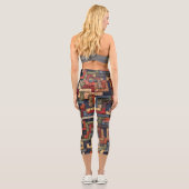 刺繍された幾何学的、民族的な質感 カプリレギンス (裏面)