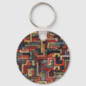 刺繍された幾何学的、民族的な質感 キーホルダー (裏面)