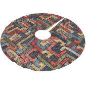 刺繍された幾何学的、民族的な質感 ブラッシュドポリエステルツリースカート (アングル)