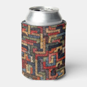 刺繍された幾何学的、民族的な質感 缶クーラー (缶正面)