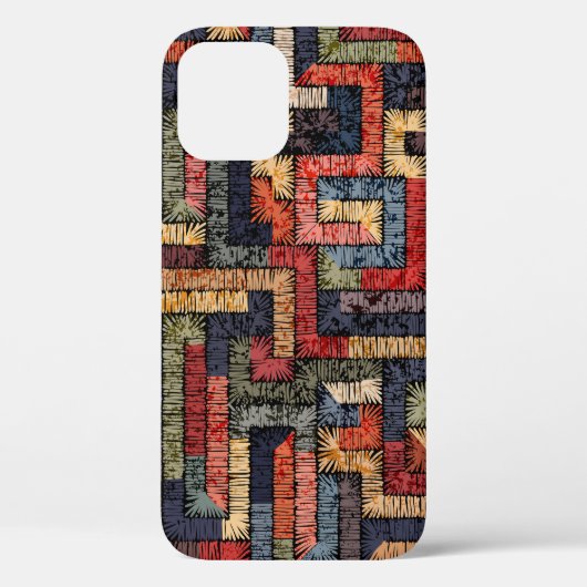 刺繍された幾何学的、民族的な質感 Case-Mate iPhoneケース (裏面)