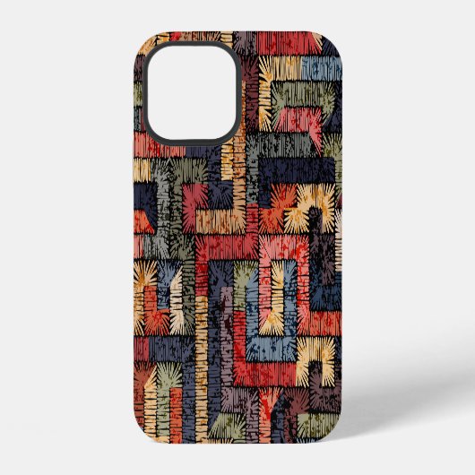 刺繍された幾何学的、民族的な質感 iPhoneケース (裏面)