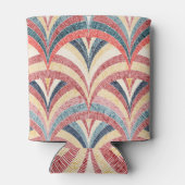 刺繍された波状ボヘミアンシームレスプリント。 缶クーラー (裏面)