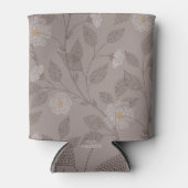 刺繍された花と離れデザイン、シームレス。 缶クーラー (正面)