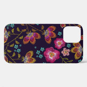 刺繍された花:ファッションシームレスなパターン Case-Mate iPhoneケース (裏面 (横))