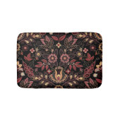 刺繍された花、暗いヴィンテージ優雅さ バスマット (正面)