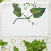 刺繍された青い朝の栄光 キッチンタオル (折り畳み)