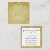 刺繍したトンボを曼荼羅に金ゴールド スクエア名刺 (正面/裏面)