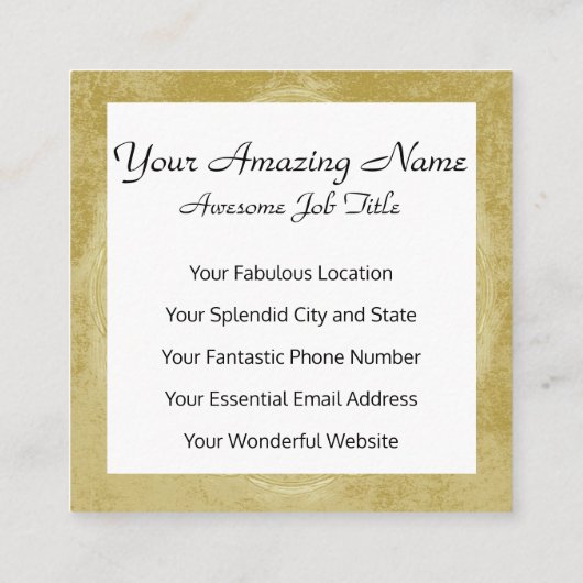 刺繍したトンボを曼荼羅に金ゴールド スクエア名刺 (裏面)