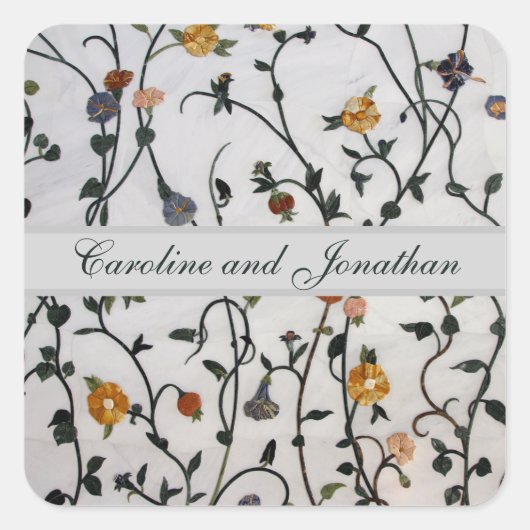 刺繍つる植物封筒用シール スクエアシール (正面)