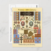 刺繍とジュエリー – フランス， 19世紀 ポストカード (正面/裏面)