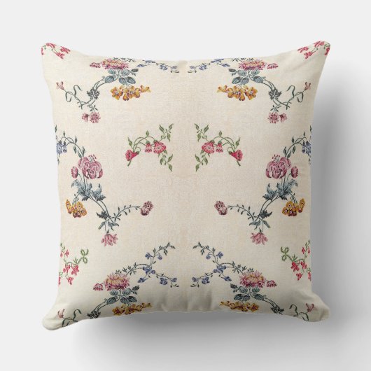 刺繍によっては花の庭の装飾用クッションが開花します クッション (裏面)