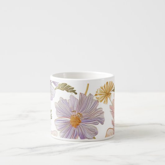 刺繍のお花 エスプレッソカップ (正面)