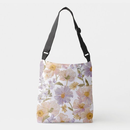 刺繍のお花 クロスボディバッグ (正面)