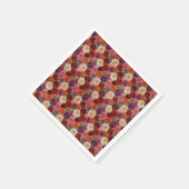 刺繍のようなダリアの花柄 スタンダードカクテルナプキン (角)