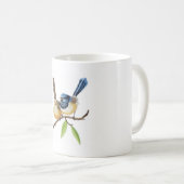刺繍のような効果が楽しめる鳥のスロー枕 コーヒーマグカップ (正面右)