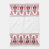 刺繍のウクライナの伝統的なウクライナの女の子 キッチンタオル (縦)