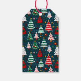 刺繍のクリスマスツリー フェスティブ ホリデー ギフトタグ