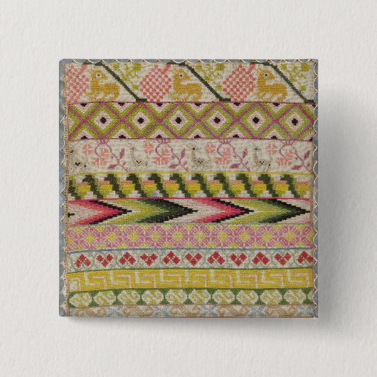 刺繍のサンプラー 缶バッジ (正面)