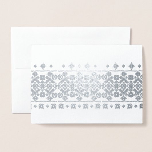 刺繍のデザイン 箔カード (封筒付き正面)