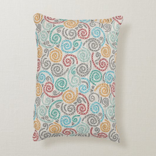 刺繍のファンシーでしわくちゃな紙 アクセントクッション (裏面(縦))