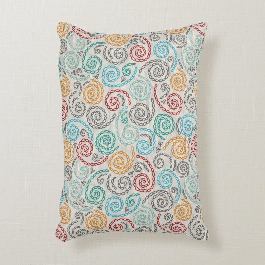 刺繍のファンシーでしわくちゃな紙 アクセントクッション (正面(垂直))