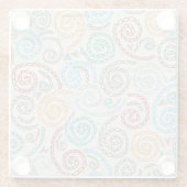 刺繍のファンシーでしわくちゃな紙 ガラスコースター (裏面)