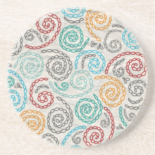 刺繍のファンシーでしわくちゃな紙 コースター