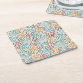 刺繍のファンシーでしわくちゃな紙 スクエアペーパーコースター (アングル)