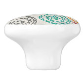 刺繍のファンシーでしわくちゃな紙 セラミックノブ (側面)